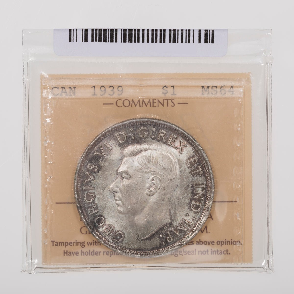 $1 1939 ICCS MS-64