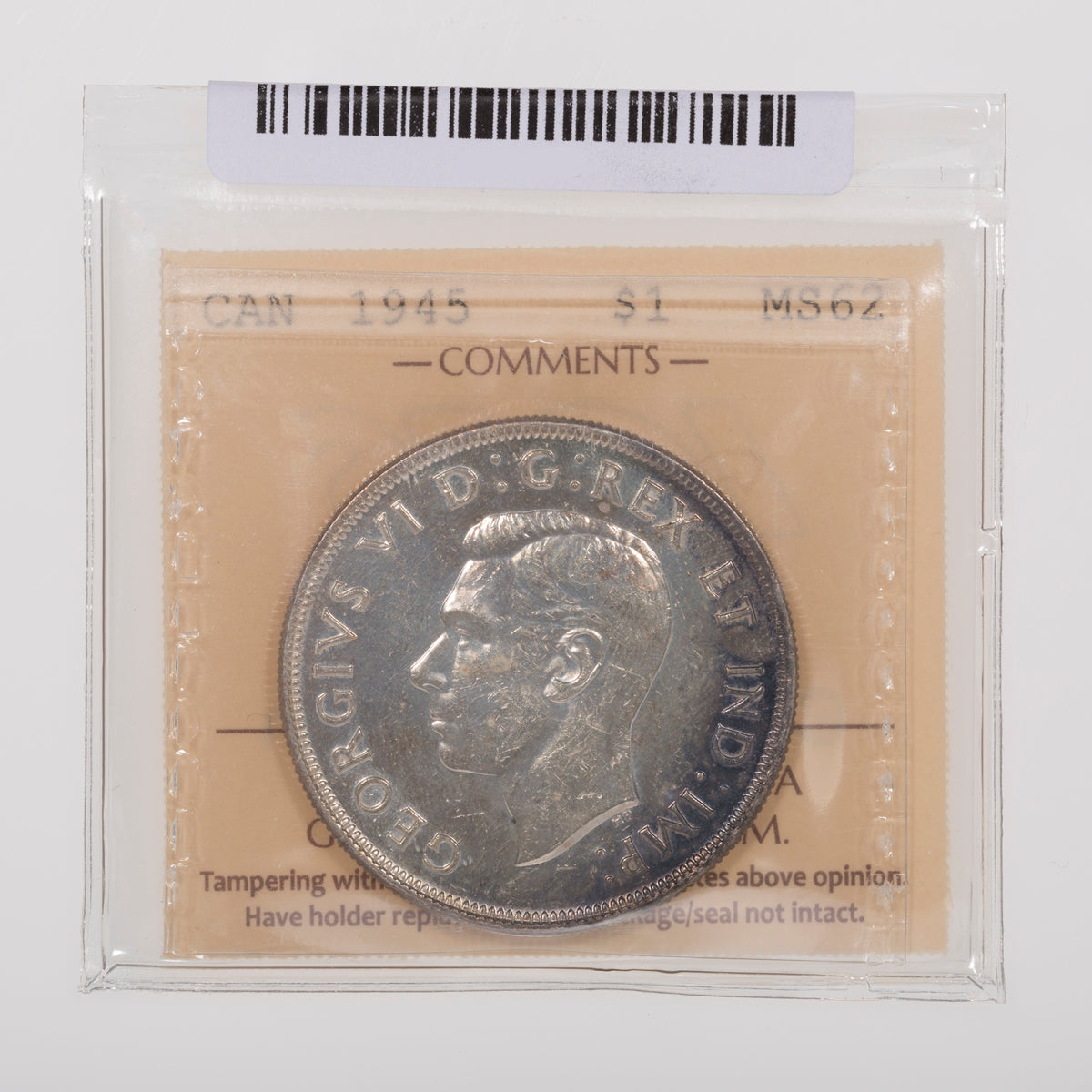 $1 1945 DBL 5 ICCS MS-62