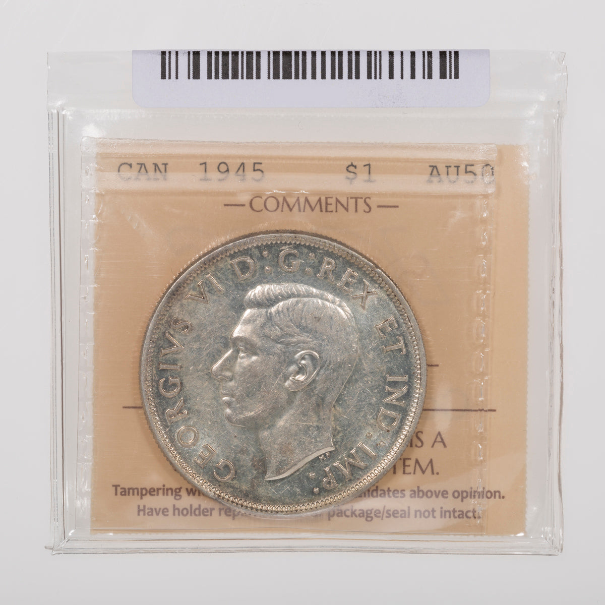 $1 1945 DBL 45 ICCS AU-50