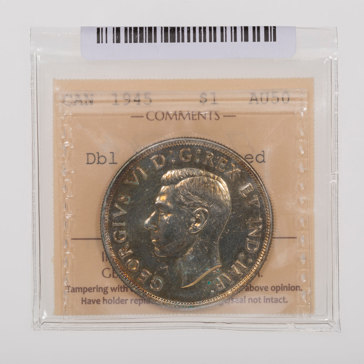 $1 1945 DBL 45 ICCS AU-50