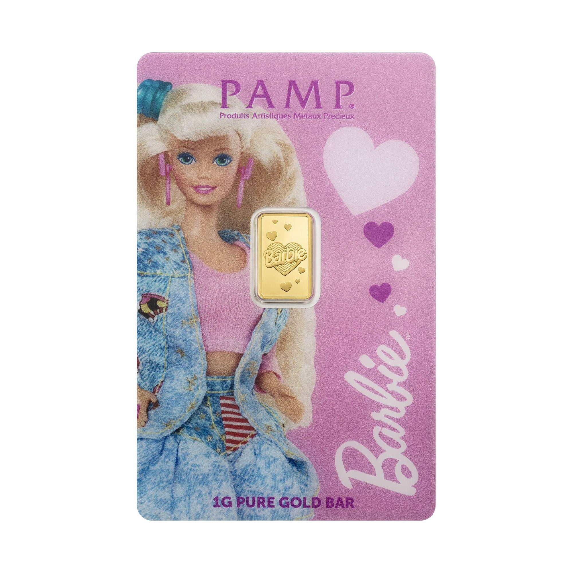 Barbie Valentine's Day 1g Pure Gold Bar