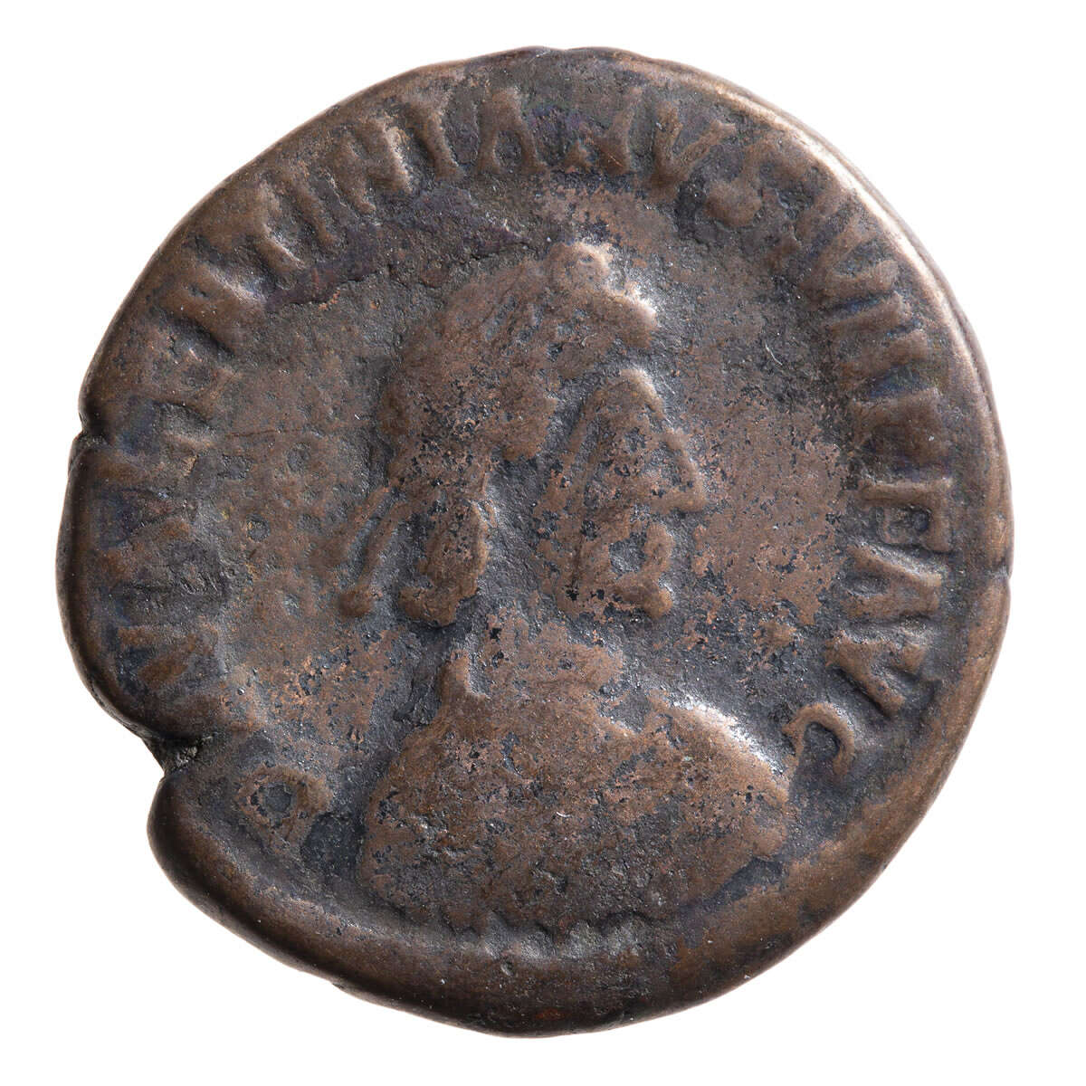 Roman Empire AE2 Valentinian II 392 AD F-12