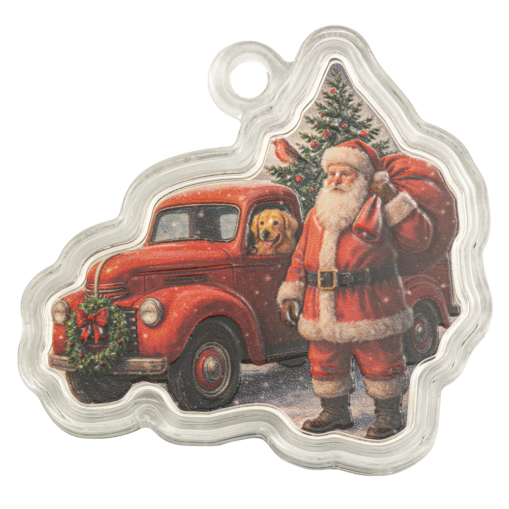 2026 $2 Santa and Little Red Truck - Pure Silver Coin