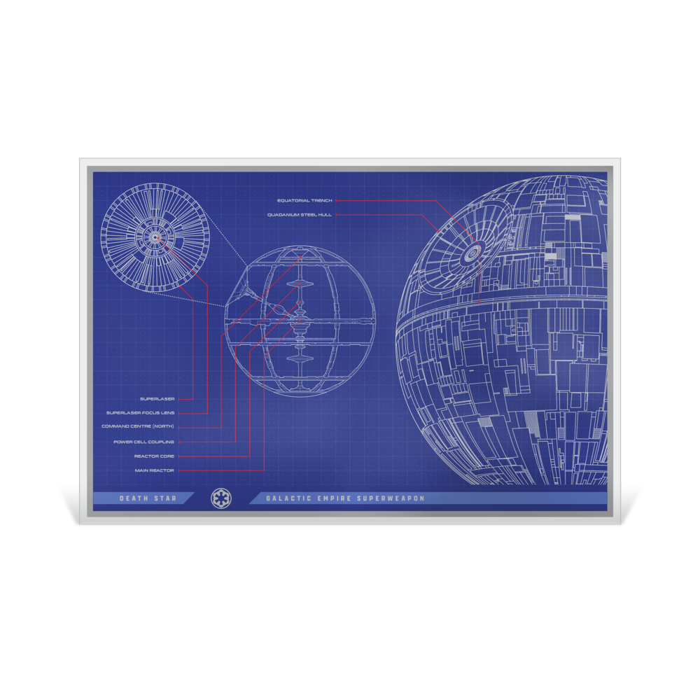 2025 $2 Star Wars™ Blueprint Series: Death Star - Pure Silver Foil