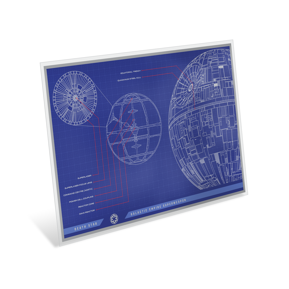 2025 $2 Star Wars™ Blueprint Series: Death Star - Pure Silver Foil