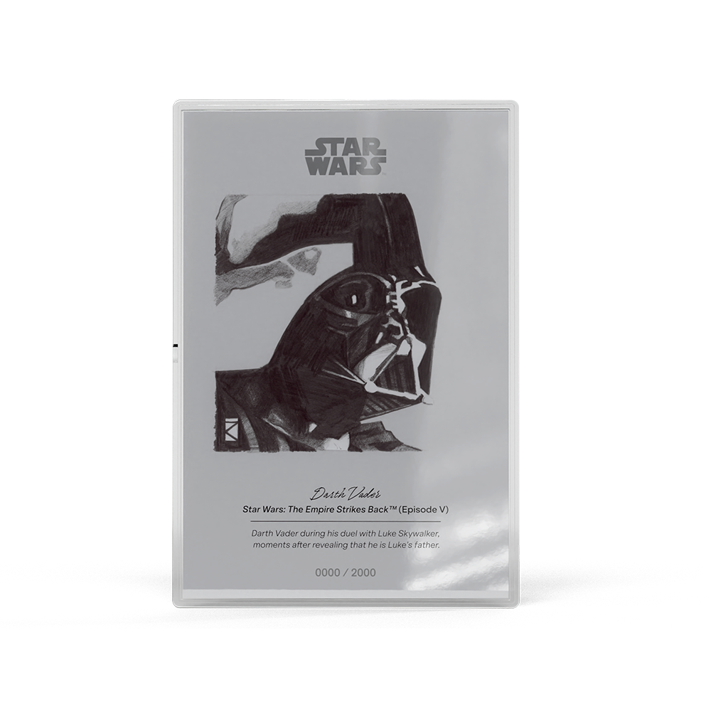 2026 $1 Star Wars Sketch Art: Darth Vader - Pure Silver Foil