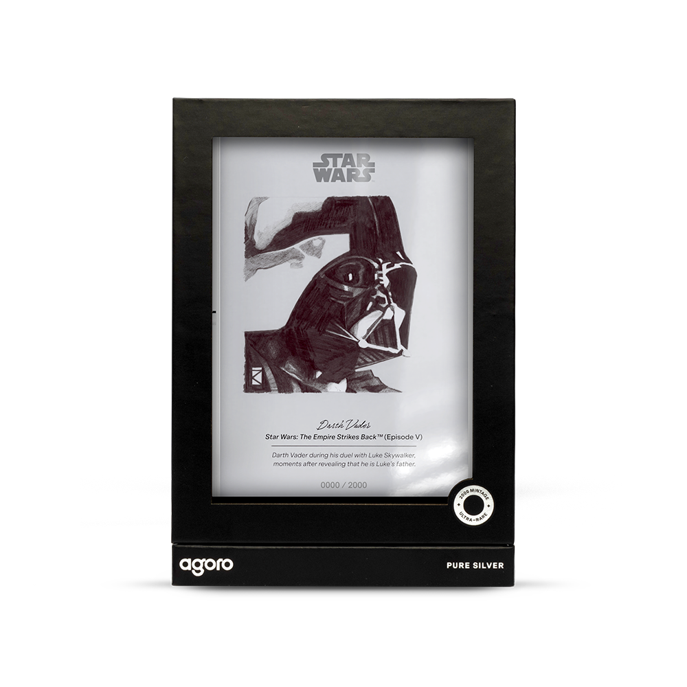2026 $1 Star Wars Sketch Art: Darth Vader - Pure Silver Foil