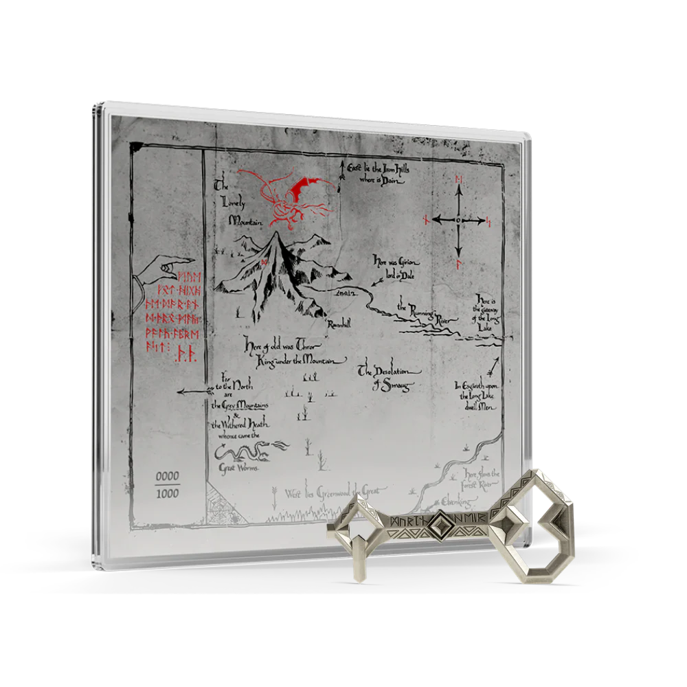 2026 $2 The Hobbit: Thorin's Map and Key - Pure Silver Coin and Foil Set
