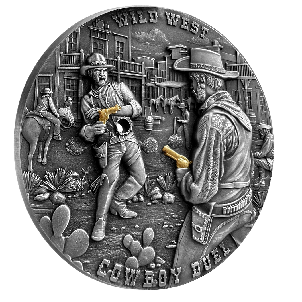 2024 2000 Francs Cowboy Duel - Pure Silver Coin