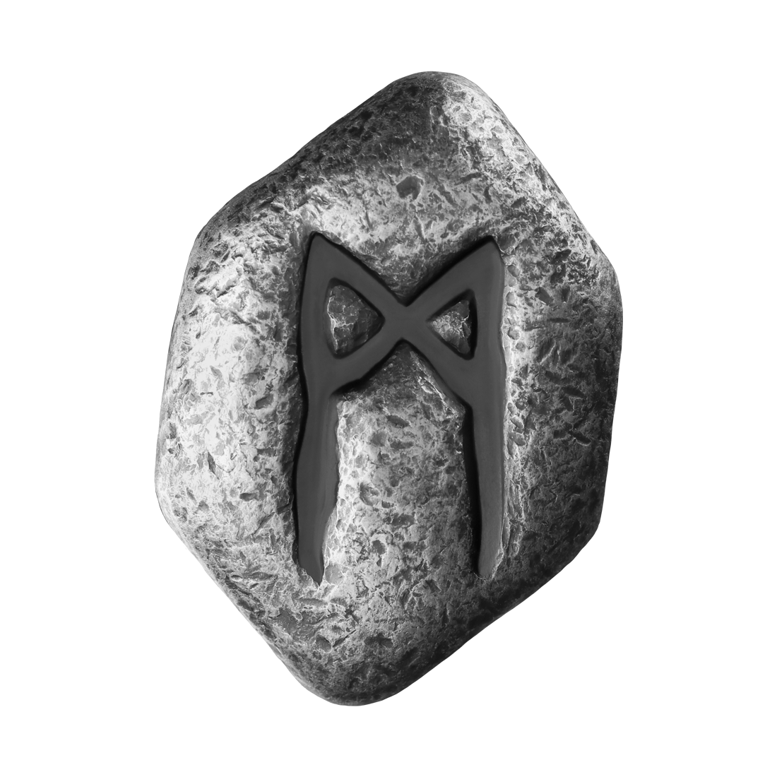 Mannaz – 1 oz Pure Silver Cast Rune with UV light