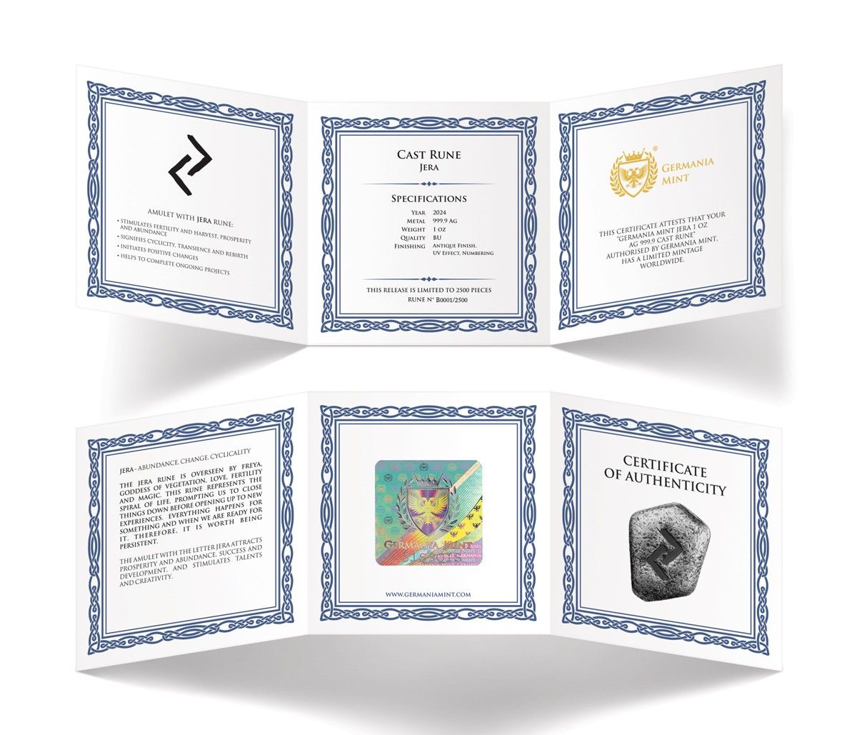 Jera – 1 oz Pure Silver Cast Rune