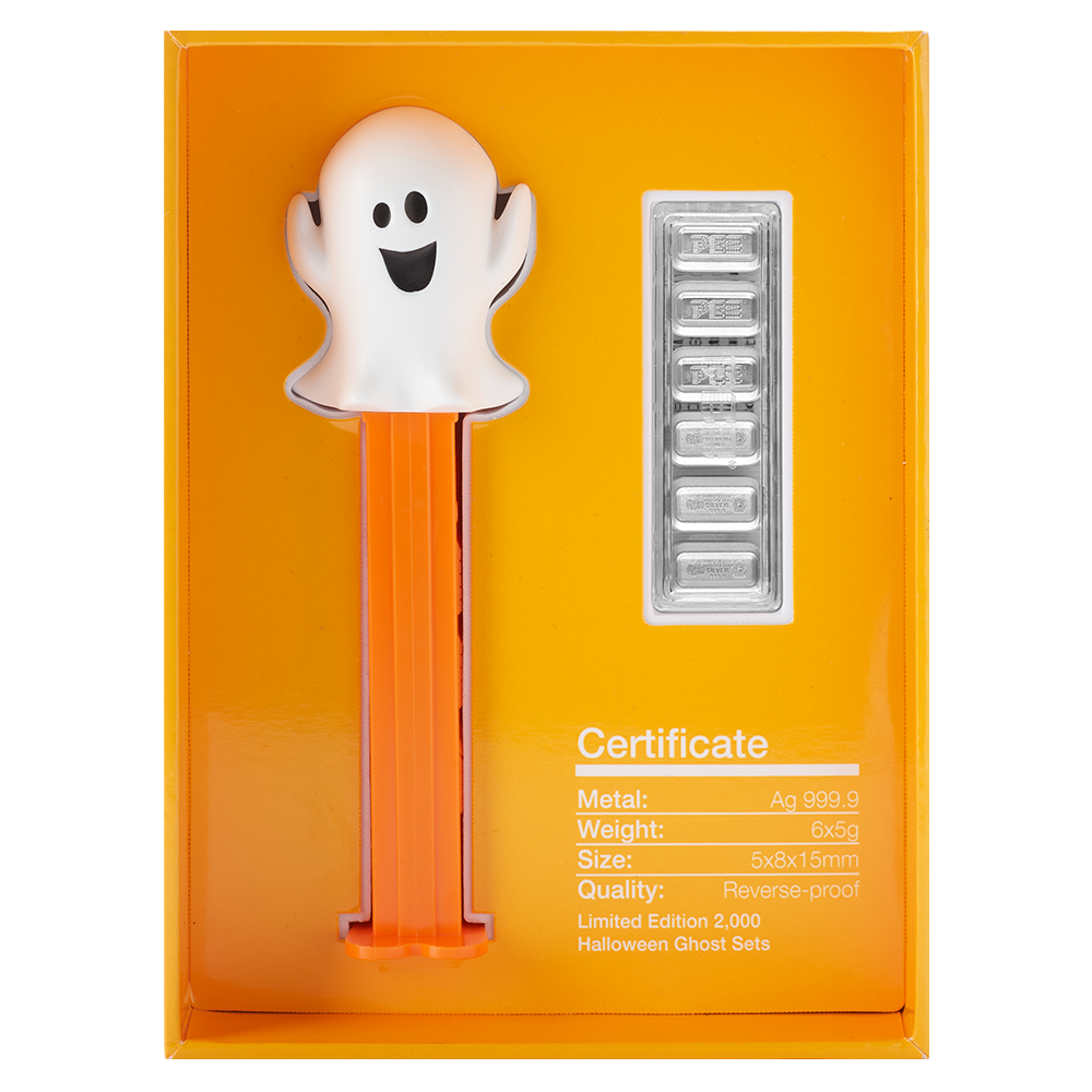 2025 PEZ® Halloween Ghost Pure Silver Gift Set