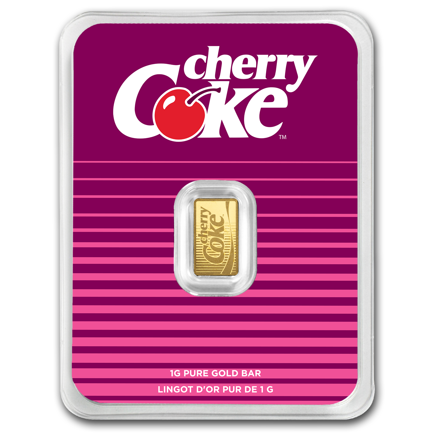 Cherry Coke™ 40th Anniversary 1g Pure Gold Bar
