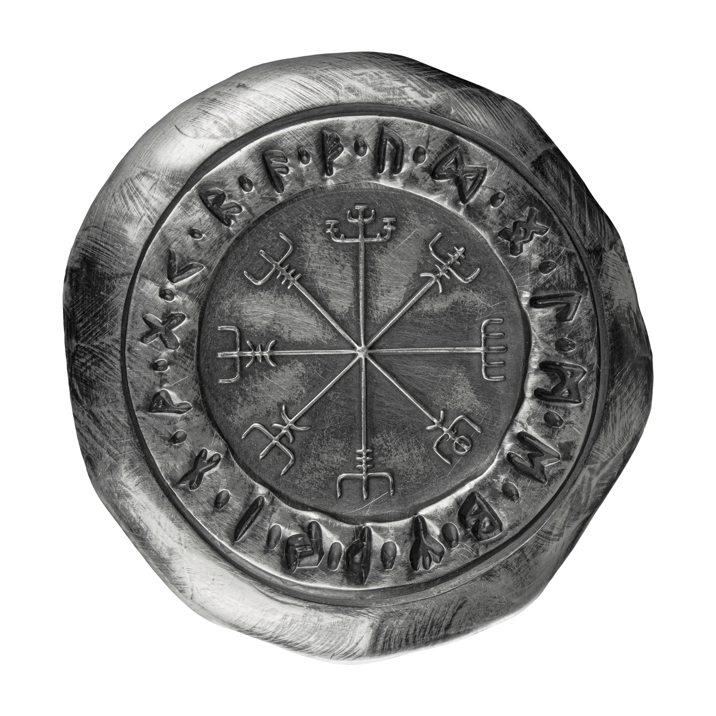 Vegvísir – 2 oz Pure Silver Stamp Bar with UV light