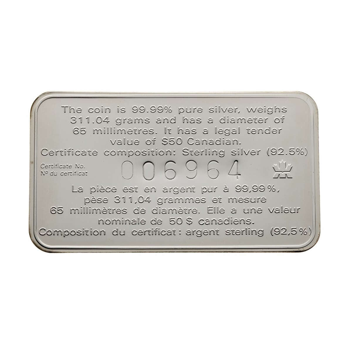 1998 $50 The Silver Maple Leaf, 10th Anniversary - 10 oz. Pure Silver Coin Default Title