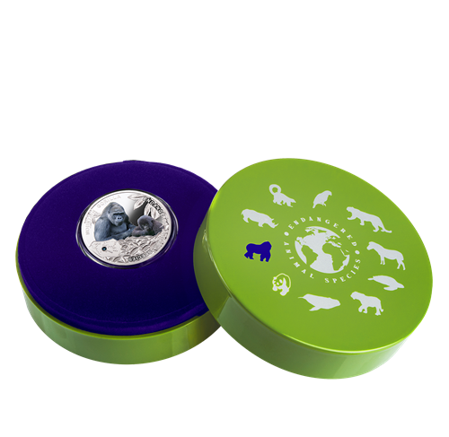 2014 $1 Endangered Animal Species: Mountain Gorilla - Pure Silver Coin