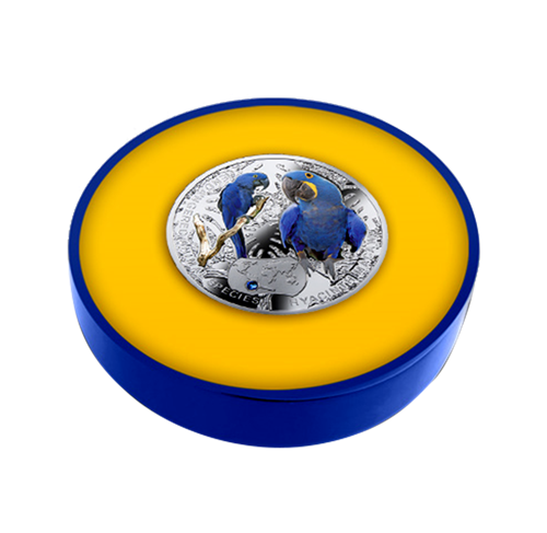 2014 $1 Endangered Animal Species: Hyacinth Macaw - Pure Silver Coin