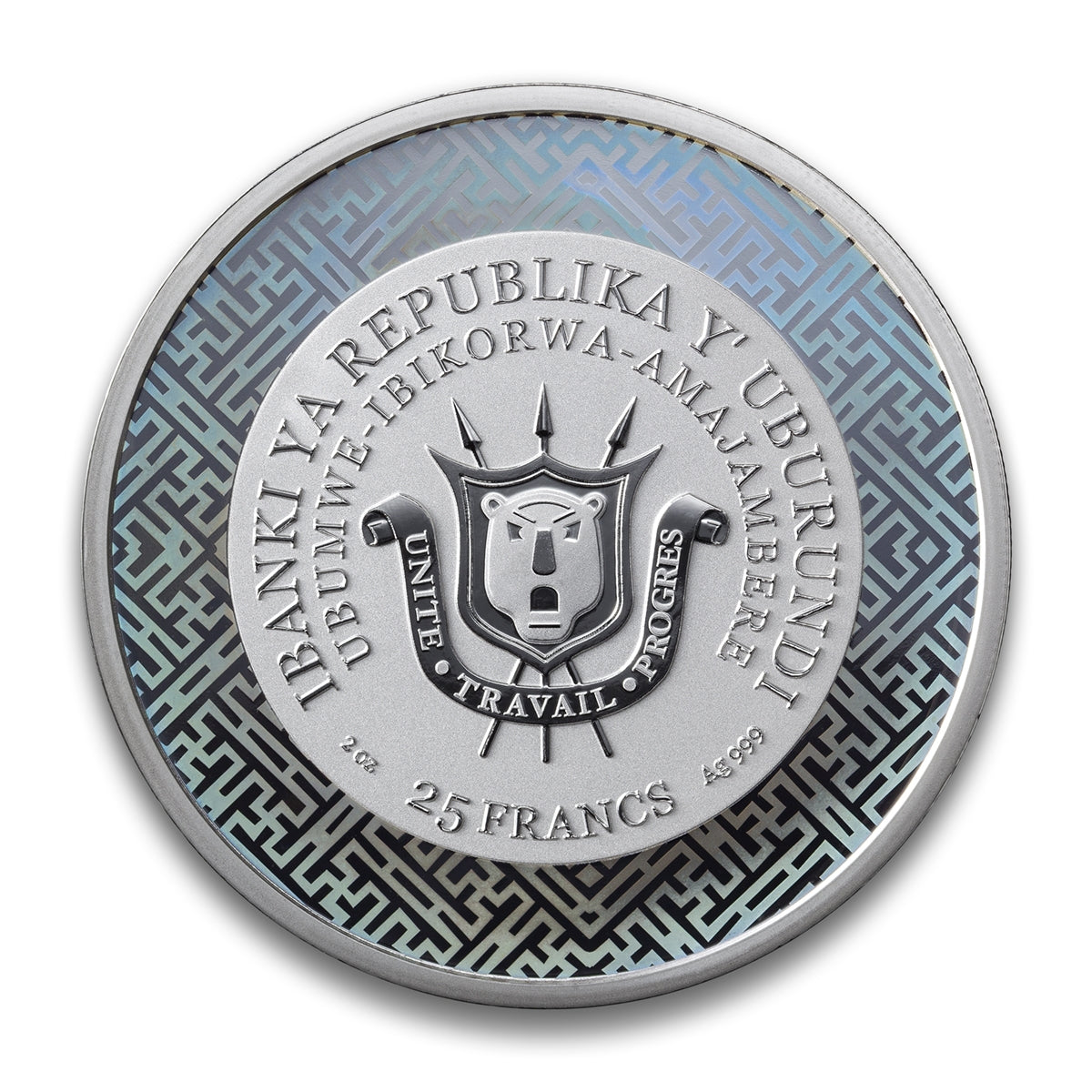 2023 25 Francs Lunar Year of the Rabbit - Pure Silver Coin with Genuine Jade Inlay