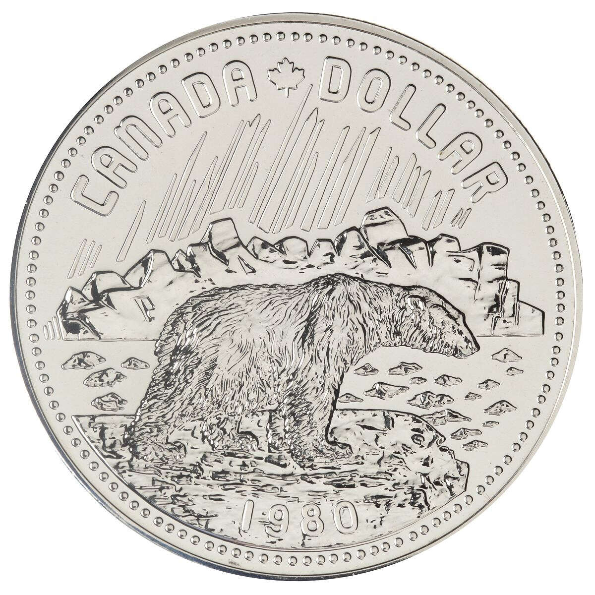 1980 1 Arctic Territories Centennial Silver Dollar