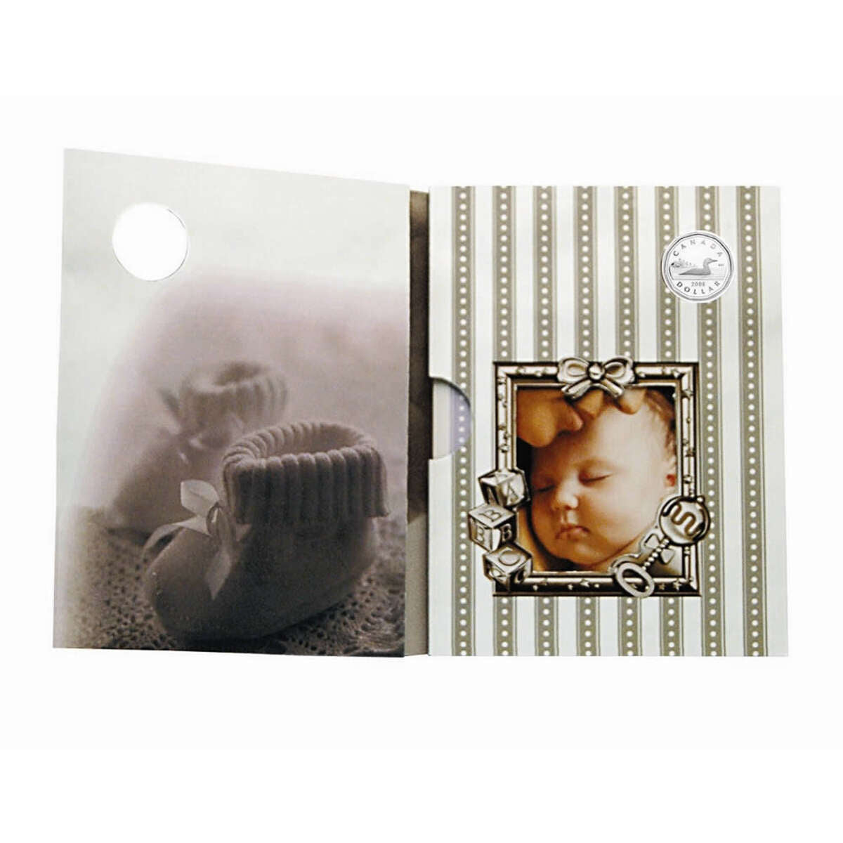 2008 $1 Baby Lullabies CD & Sterling Silver Dollar Set Default Title