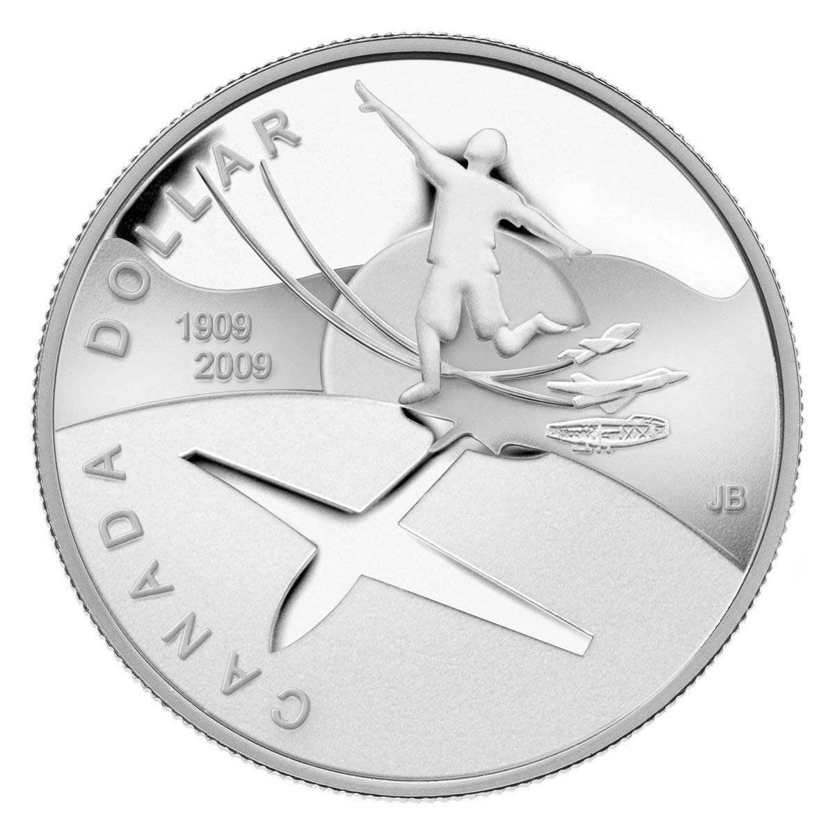 2009 $1 Flight in Canada, 100th Anniversary - Sterling Silver Dollar P