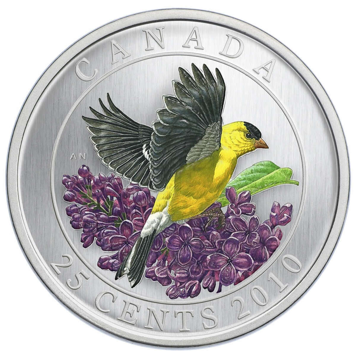 2010 25c Goldfinch - Coloured Coin