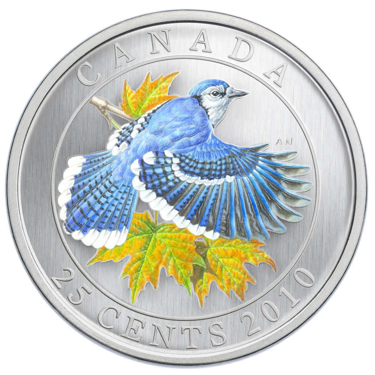 2010 25c Blue Jay - Coloured Coin