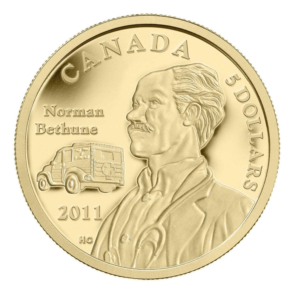 2011 $5 Dr. Norman Bethune's Invention of the World's First Mobile Blood Transfusion Vehicle, 75th Anniversary - Pure Gold Coin Default Title