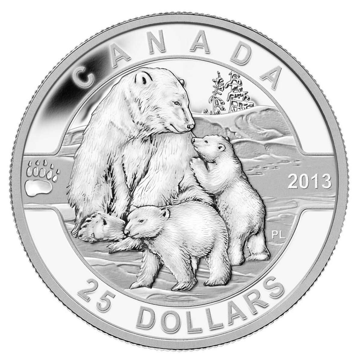 2013 $25 O Canada: The Polar Bear - Pure Silver Coin
