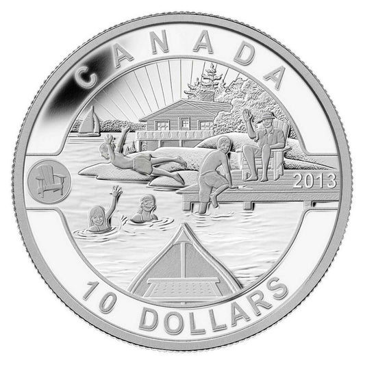 2013 $10 O Canada: Canadian Summer Fun - Pure Silver Coin Default Title