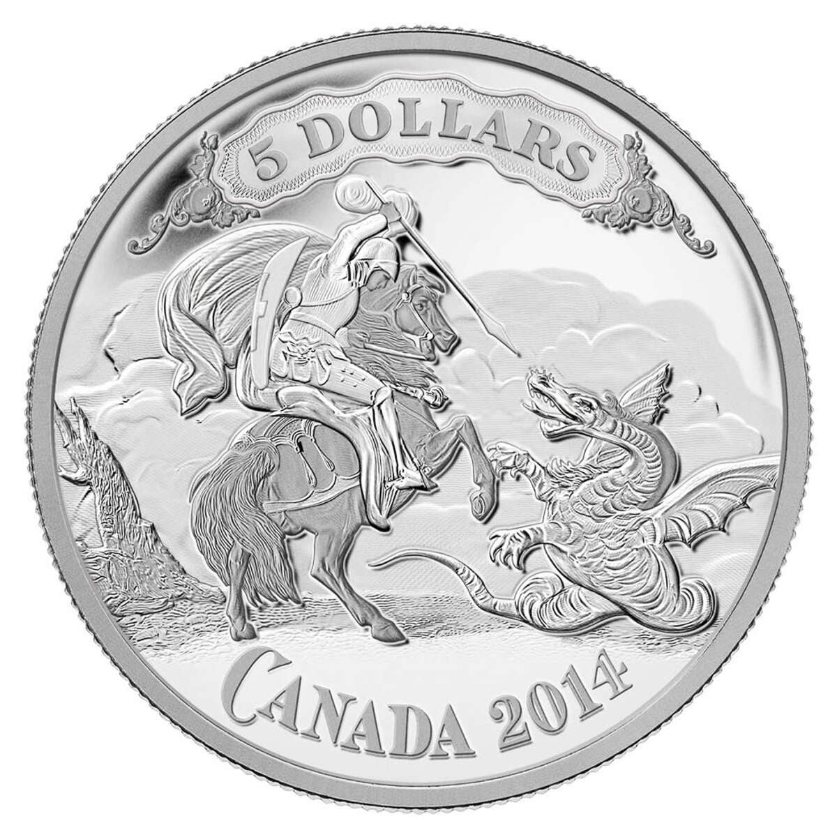 2014 $5 Canadian Bank Note Series: Saint George Slaying Dragon - Pure Silver Coin Default Title