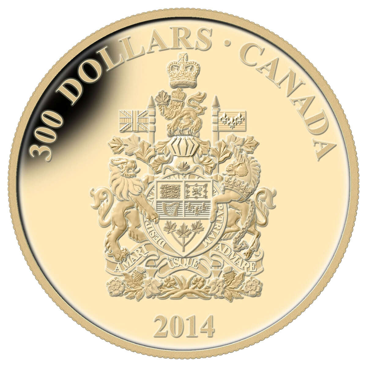 2014 $300 Canadian Coats of Arms: Canada - 14-kt. Gold Coin