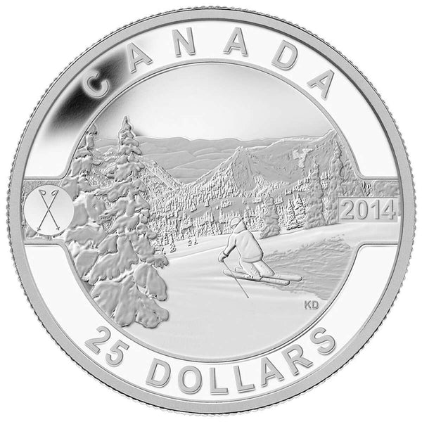2014 $25 O Canada: Scenic Skiing In Canada - Pure Silver Coin Default Title
