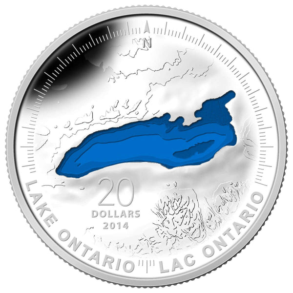 2014 $20 The Great Lakes:  Lake Ontario - Pure Silver Coin Default Title