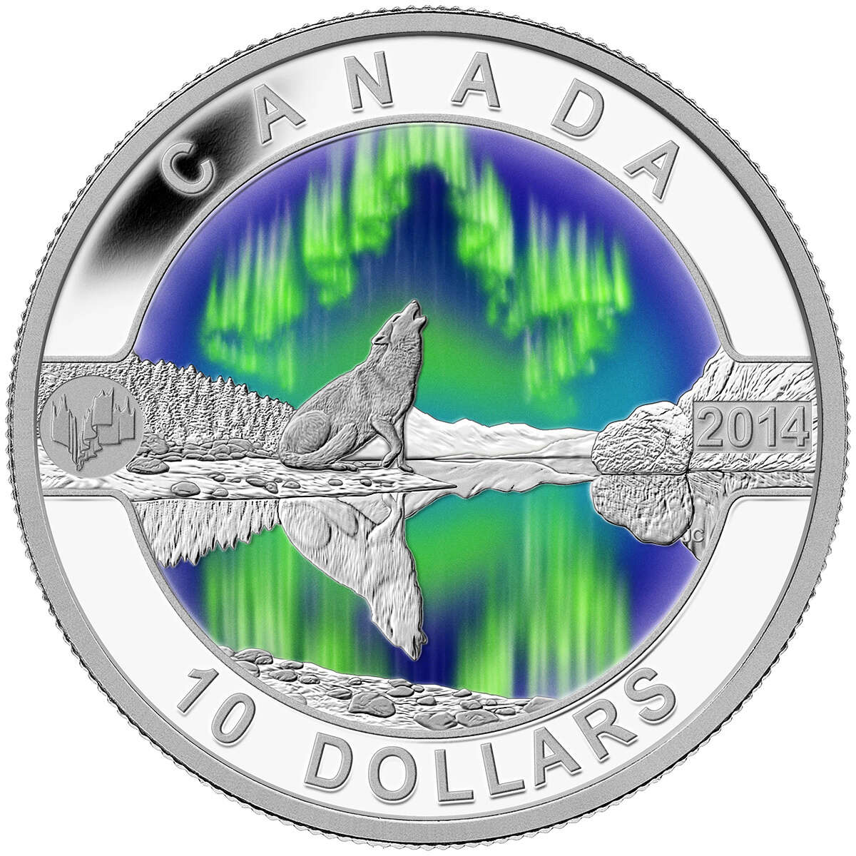 2014 $10 O Canada: Northern Lights - Pure Silver Coin