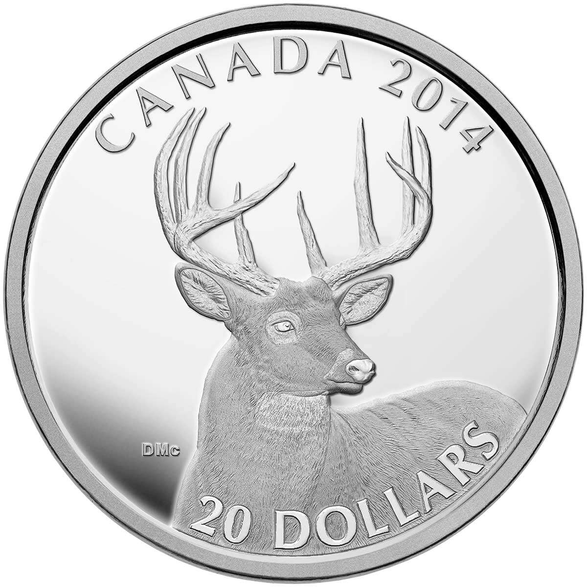 2014 $20 The White-Tailed Deer: A Portrait - Pure Silver Coin Default Title