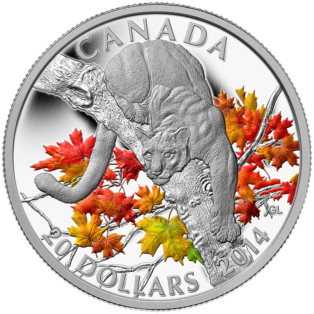 2014 $20 Cougar: Perched on a Maple Tree - Pure Silver Coin Default Title