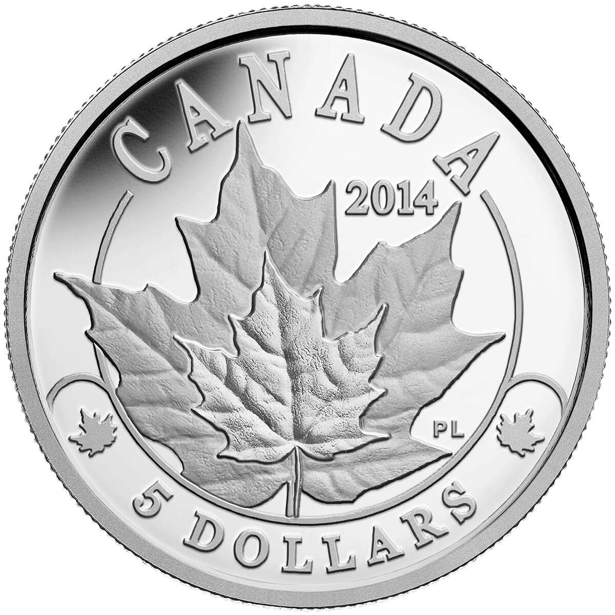 2014 $5 Overlaid Majestic Maple Leaves - Pure Platinum Coin Default Title