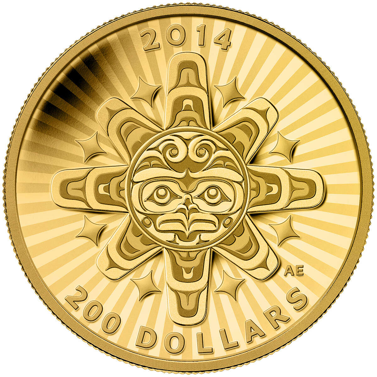 2014 $200 Interconnections: Air - The Thunderbird - Pure Gold Coin Default Title