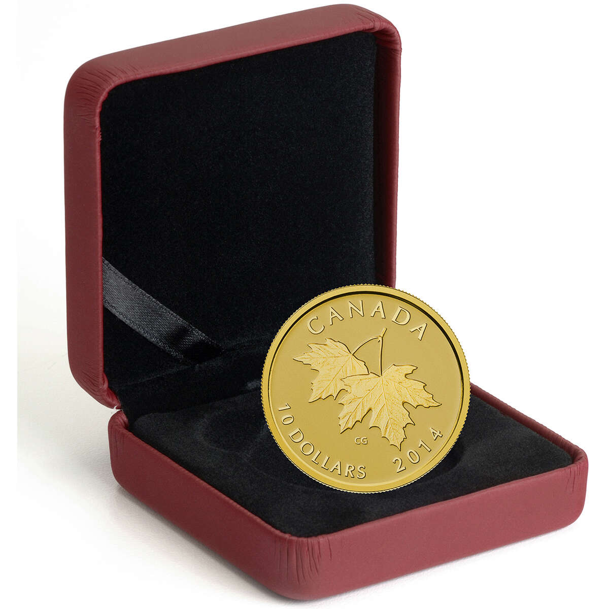 2014 $10 Maple Leaves with Queen Elizabeth II Effigy (1953) - Pure Gold Coin Default Title