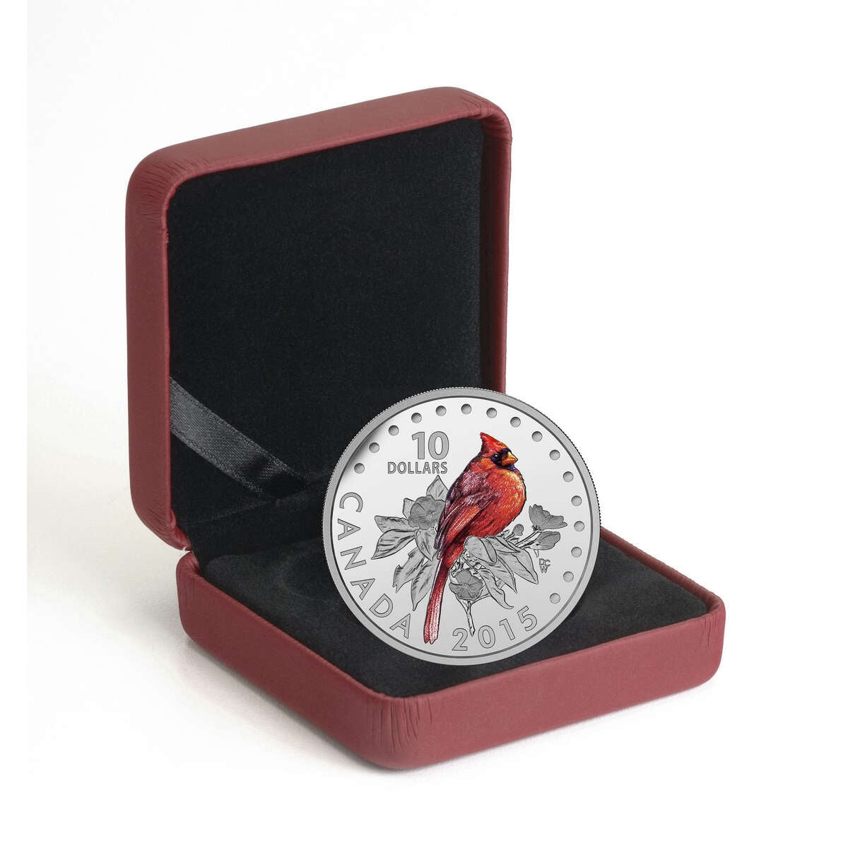2015 $10 Colourful Songbirds of Canada: The Northern Cardinal - Pure Silver Coin Default Title
