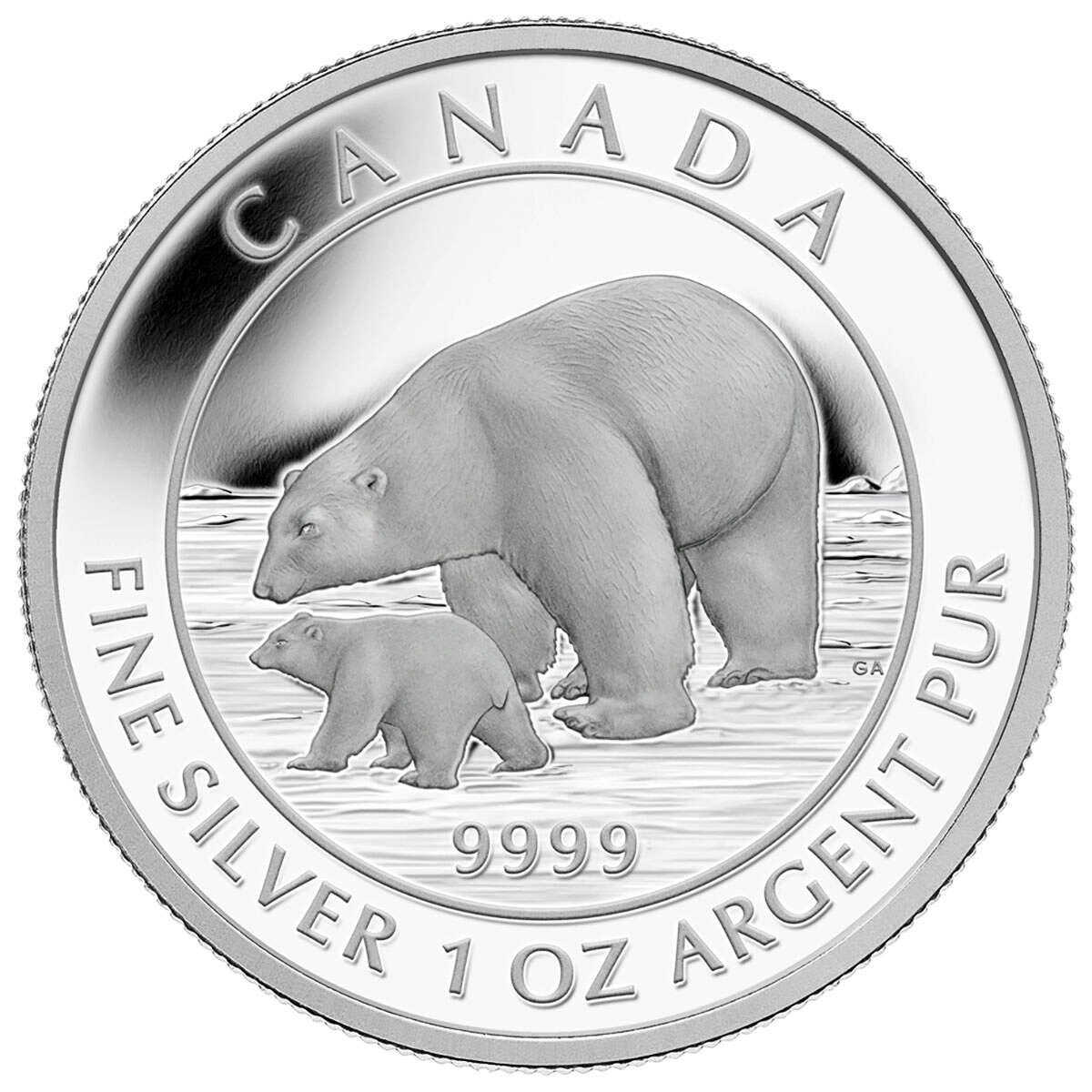 2015 $5 Polar Bear and Cub - Pure Silver Coin Default Title