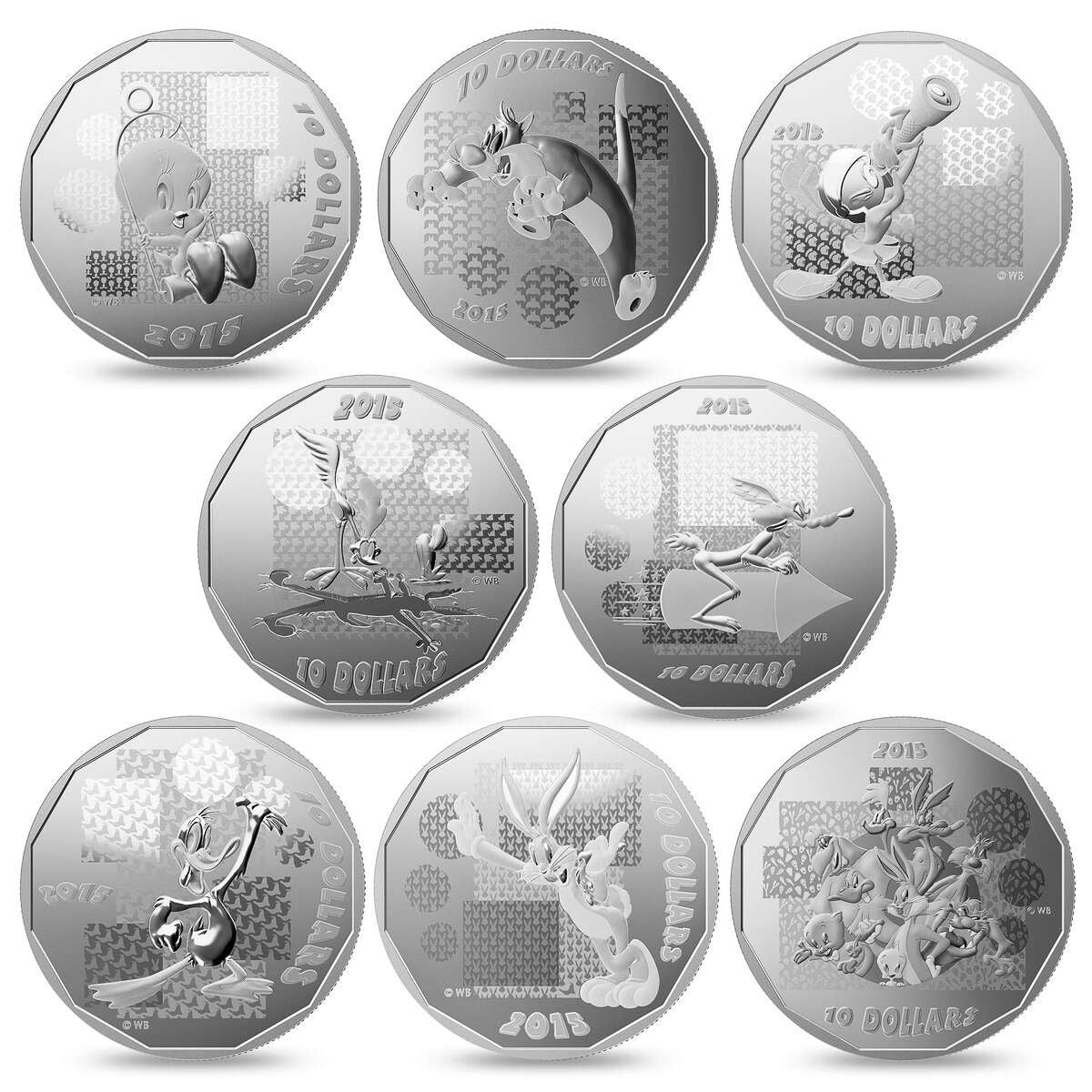 2015 $10 Looney Tunes - Pure Silver 8-Coin Set