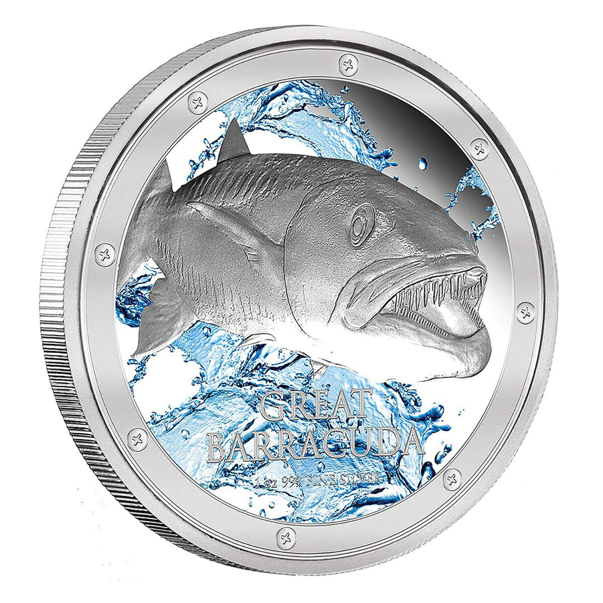 2015 $2 Ocean Predators: Great Barracuda - 1 oz. Pure Silver Coin Default Title