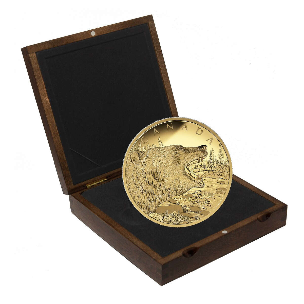 2016 $1250 Roaring Grizzly Bear - Pure Gold Coin Default Title