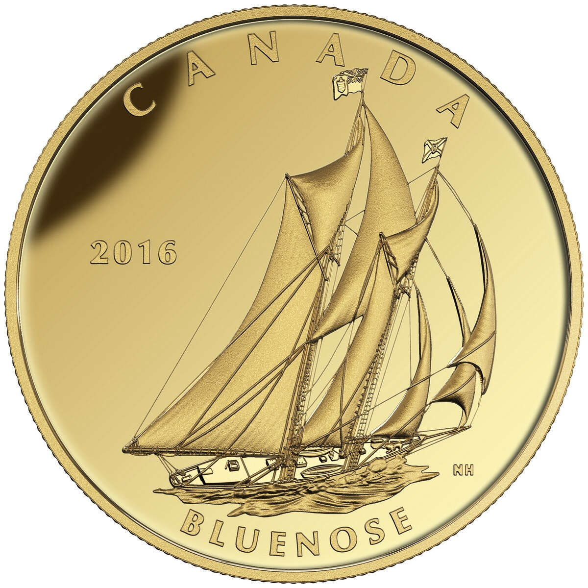 2016 $200 Tall Ships Legacy: Bluenose - Pure Gold Coin