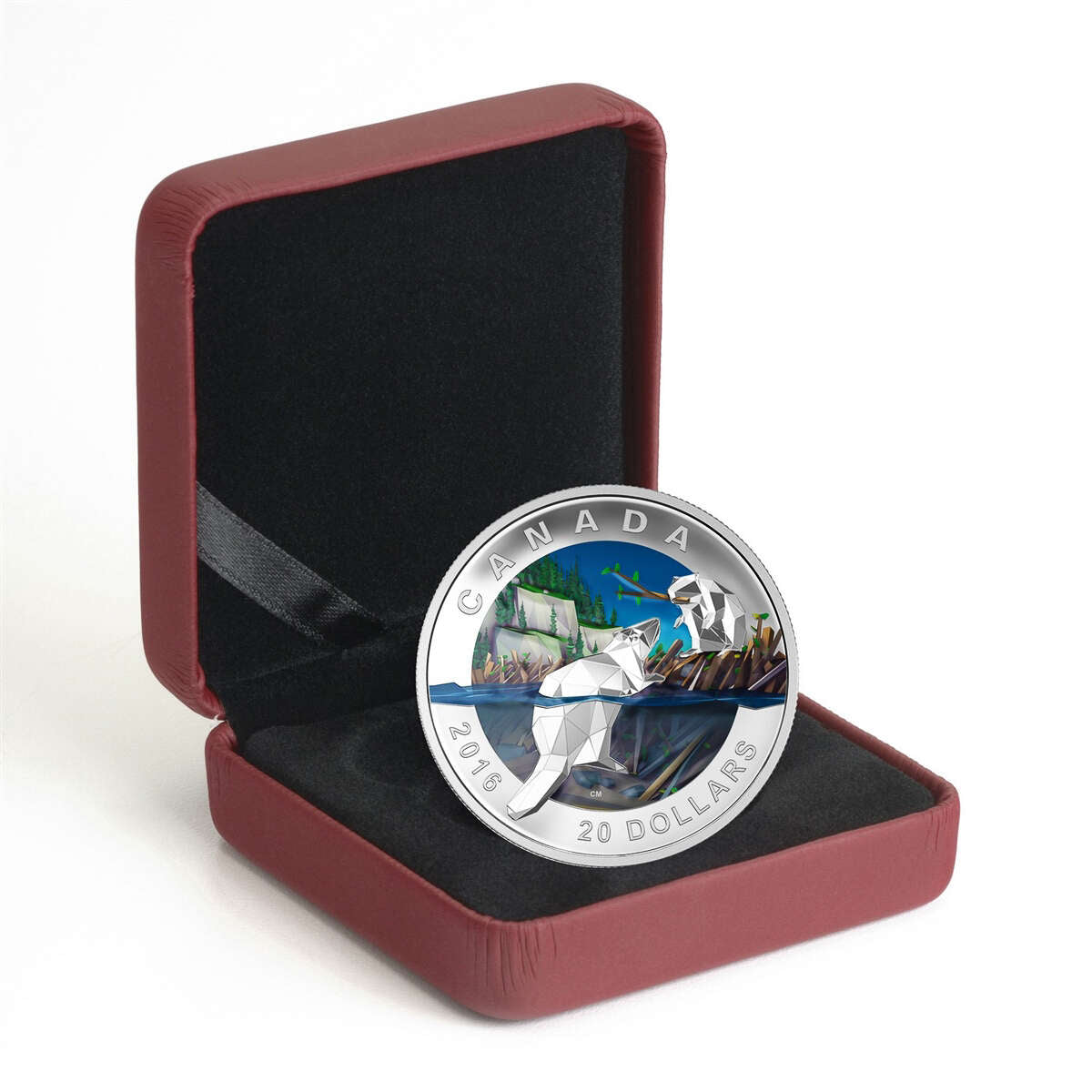 2016 $20 Geometry in Art: Beaver - Pure Silver Coin Default Title