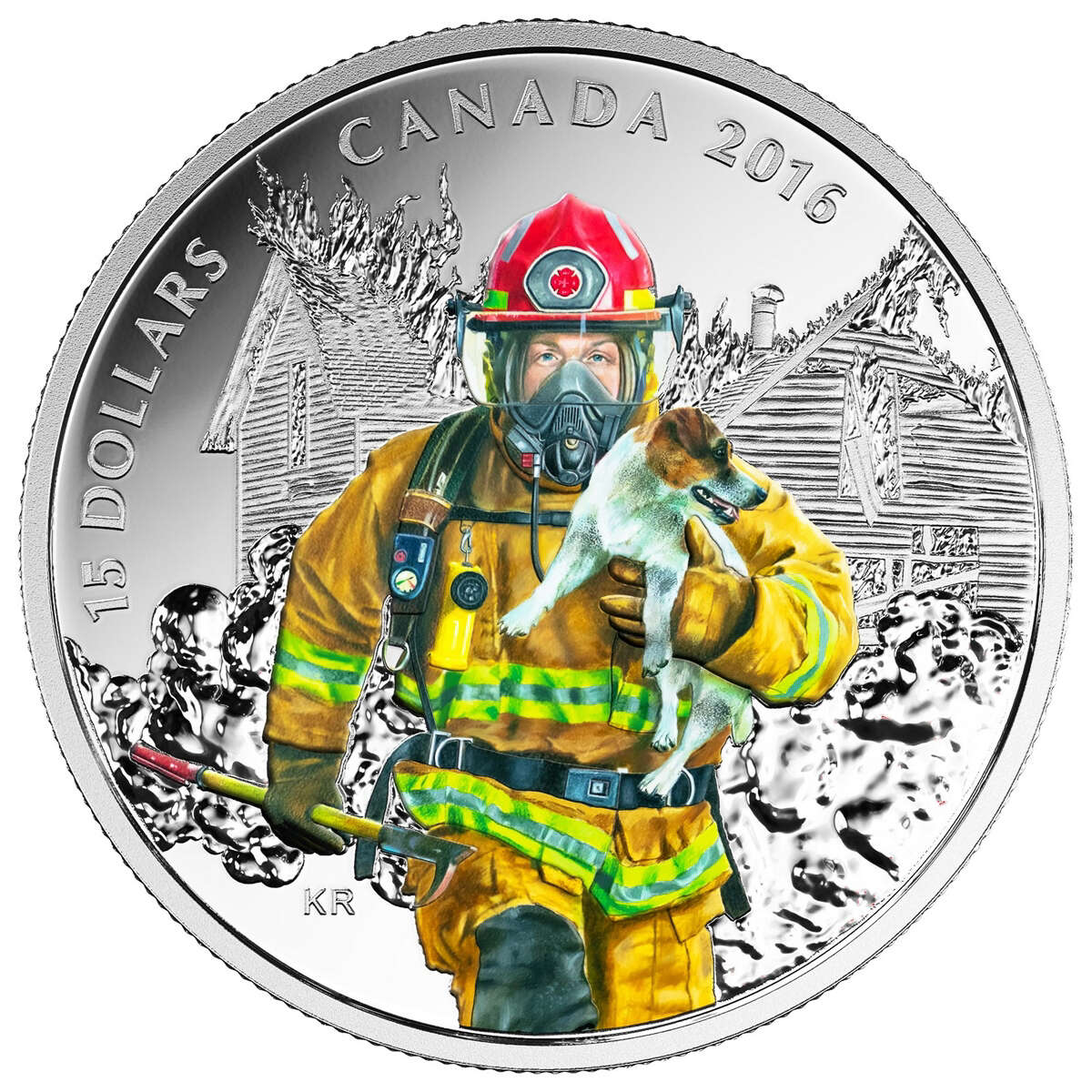 2016 $15 National Heroes: Firefighters - Pure Silver Coin
