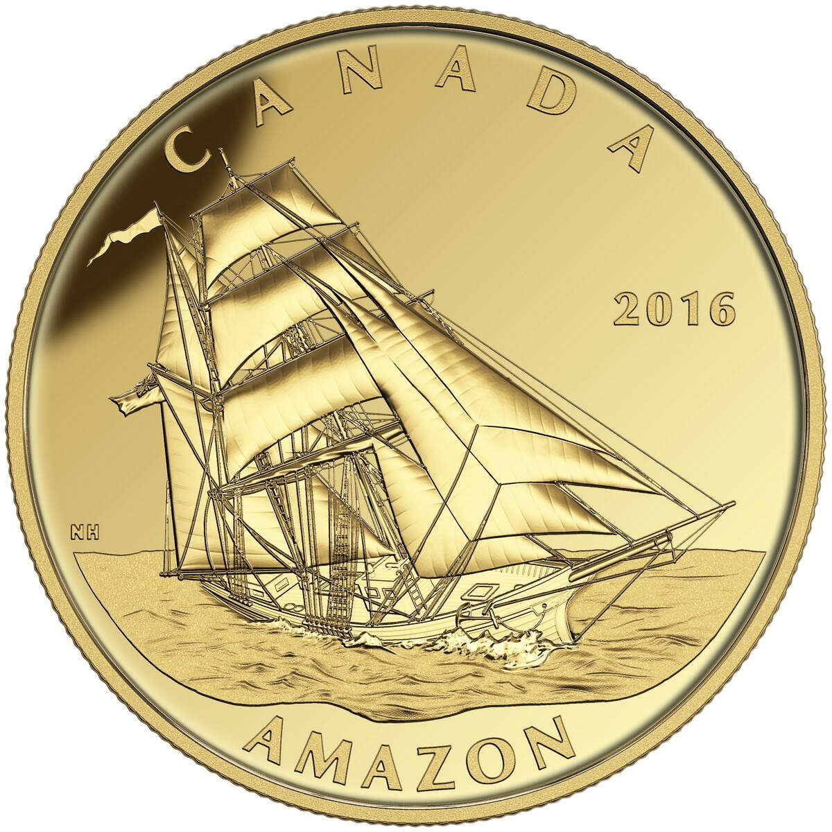 2016 $200 Tall Ships Legacy: Amazon - Pure Gold Coin