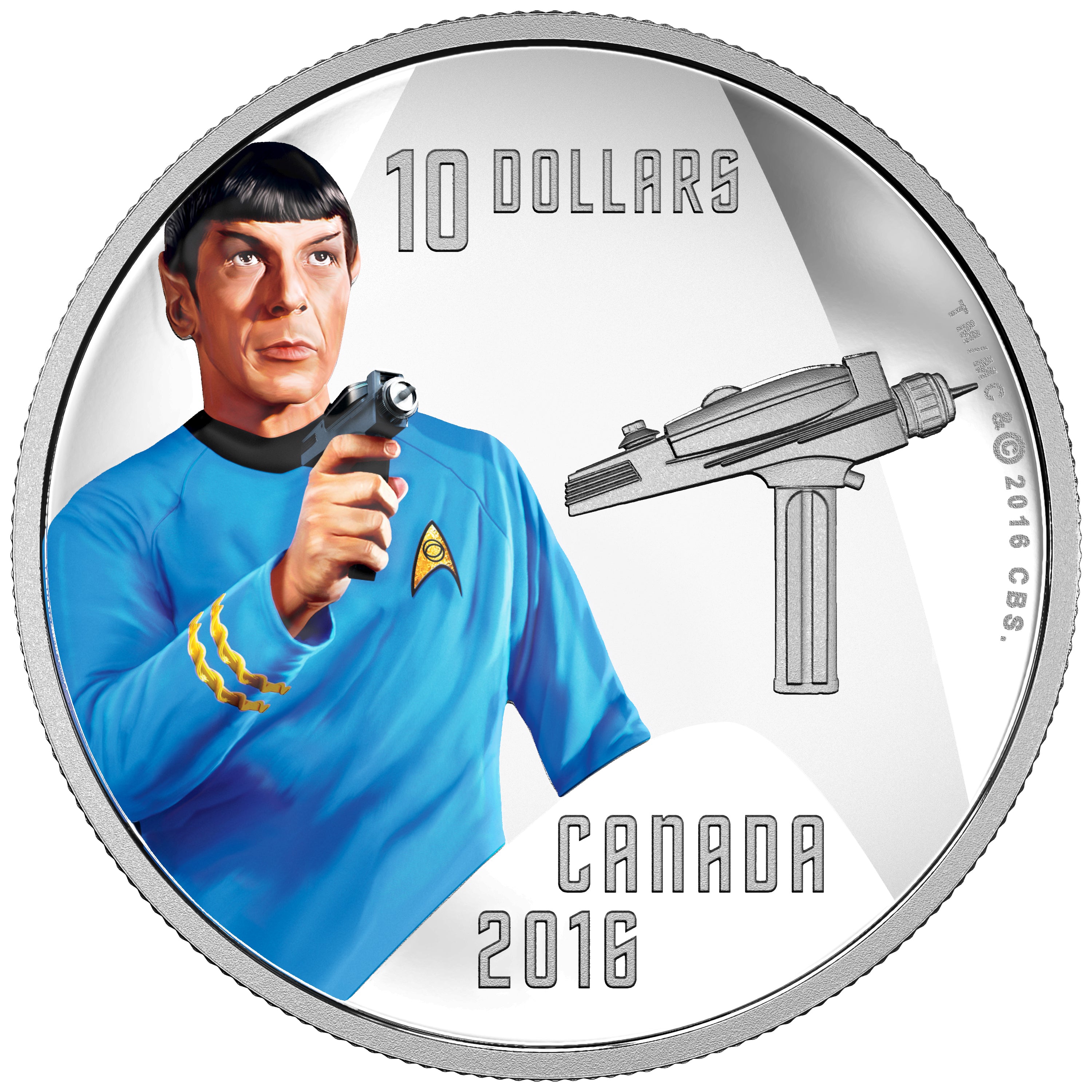 2016 $10 Star Trek™ Crew: Spock - Pure Silver Coloured Coin